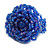35mm Diameter/ Royal Blue/Iridescent Glass Bead Layered Flower Flex Ring/ Size M - view 8