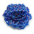 35mm Diameter/ Royal Blue/Iridescent Glass Bead Layered Flower Flex Ring/ Size M - view 4
