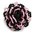 40mm Diameter/Black/Pink Glass Bead Layered Flower Flex Ring/ Size M - view 9