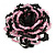 40mm Diameter/Black/Pink Glass Bead Layered Flower Flex Ring/ Size M - view 7