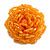 35mm Diameter/Pumpkin Orange Glass Bead Layered Flower Flex Ring/ Size M - view 4