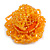 35mm Diameter/Pumpkin Orange Glass Bead Layered Flower Flex Ring/ Size M - view 6