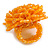 35mm Diameter/Pumpkin Orange Glass Bead Layered Flower Flex Ring/ Size M - view 7