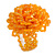 35mm Diameter/Pumpkin Orange Glass Bead Layered Flower Flex Ring/ Size M - view 2