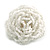 40mm Diameter/ Snow White Glass Bead Layered Flower Flex Ring/ Size M/L - view 4