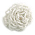 40mm Diameter/ Snow White Glass Bead Layered Flower Flex Ring/ Size M/L - view 2