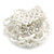40mm Diameter/ Snow White Glass Bead Layered Flower Flex Ring/ Size M/L - view 5