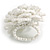 40mm Diameter/ Snow White Glass Bead Layered Flower Flex Ring/ Size M/L - view 6