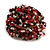 40mm Diameter/Black/Red/Transparent Glass Bead Layered Flower Flex Ring/ Size S/M - view 7