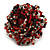 40mm Diameter/Black/Red/Transparent Glass Bead Layered Flower Flex Ring/ Size S/M - view 6