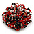 40mm Diameter/Black/Red/Transparent Glass Bead Layered Flower Flex Ring/ Size S/M - view 5
