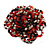40mm Diameter/Black/Red/Transparent Glass Bead Layered Flower Flex Ring/ Size S/M - view 8