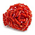 35mm Diameter/Pastel Red/Blush Red Glass Bead Layered Flower Flex Ring/ Size M - view 7