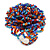 40mm Diameter/ Multicoloured Glass Bead Layered Flower Flex Ring/ Size S/M