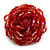 35mm Diameter/Red/Blush Red Glass Bead Layered Flower Flex Ring/ Size M - view 7