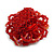 35mm Diameter/Red/Blush Red Glass Bead Layered Flower Flex Ring/ Size M - view 6