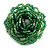 40mm Diameter/ Grass Green/Iridescent Glass Bead Layered Flower Flex Ring/ Size M - view 8