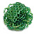 40mm Diameter/ Grass Green/Iridescent Glass Bead Layered Flower Flex Ring/ Size M - view 5