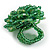 40mm Diameter/ Grass Green/Iridescent Glass Bead Layered Flower Flex Ring/ Size M - view 6