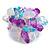 Purple/Milky White/Light Blue Glass Bead Cluster Band Style Flex Ring/ Size M - view 4