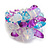Purple/Milky White/Light Blue Glass Bead Cluster Band Style Flex Ring/ Size M - view 2