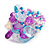 Purple/Milky White/Light Blue Glass Bead Cluster Band Style Flex Ring/ Size M - view 5