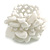 Snow White Glass and Shell Bead Cluster Band Style Flex Ring/ Size L