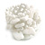 Snow White Glass and Shell Bead Cluster Band Style Flex Ring/ Size L - view 8