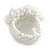 Snow White Glass and Shell Bead Cluster Band Style Flex Ring/ Size L - view 10