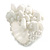 Snow White Glass and Shell Bead Cluster Band Style Flex Ring/ Size L - view 3