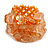 Orange Glass Bead Cluster Band Style Flex Ring/ Size M - view 2