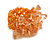 Orange Glass Bead Cluster Band Style Flex Ring/ Size M - view 5