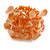 Orange Glass Bead Cluster Band Style Flex Ring/ Size M - view 4