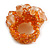 Orange Glass Bead Cluster Band Style Flex Ring/ Size M - view 6