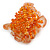 Orange Glass Bead Cluster Band Style Flex Ring/ Size M - view 7
