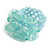 Aqua Glass Bead and Glass Stone Cluster Band Style Flex Ring/ Size M - view 8