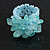 Aqua Glass Bead and Glass Stone Cluster Band Style Flex Ring/ Size M - view 2