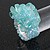 Aqua Glass Bead and Glass Stone Cluster Band Style Flex Ring/ Size M - view 4