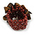 Brown Glass Bead and Semiprecious Stone Cluster Band Style Flex Ring/ Size L - view 6