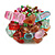Summery Style Multicoloured Glass Bead Cluster Band Style Flex Ring/ Size M - view 2