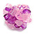 Pink/Purple Glass Bead and Glass Stone Cluster Band Style Flex Ring/ Size M - view 2