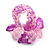 Pink/Purple Glass Bead and Glass Stone Cluster Band Style Flex Ring/ Size M - view 8