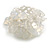 Opaque/Transparent/White Glass Bead and Semi Precious Stone Cluster Band Style Flex Ring/ Size L - view 7