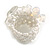 Opaque/Transparent/White Glass Bead and Semi Precious Stone Cluster Band Style Flex Ring/ Size L - view 8