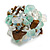 Clear/Aqua/Brown/White Glass Bead and Glass Stone Cluster Band Style Flex Ring/ Size M - view 2