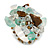 Clear/Aqua/Brown/White Glass Bead and Glass Stone Cluster Band Style Flex Ring/ Size M - view 8