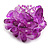 Purple Pink Glass Bead and Glass Stone Cluster Band Style Flex Ring/ Size S/M - view 4