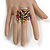 35mm D/Dark Multi Glass and Acrylic Bead Sunflower Stretch Ring - Size S/M - view 3