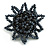 35mm D/Dark Grey/Hematite Glass and Acrylic Bead Sunflower Stretch Ring - Size S - view 3