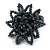 35mm D/Dark Grey/Hematite Glass and Acrylic Bead Sunflower Stretch Ring - Size S - view 2